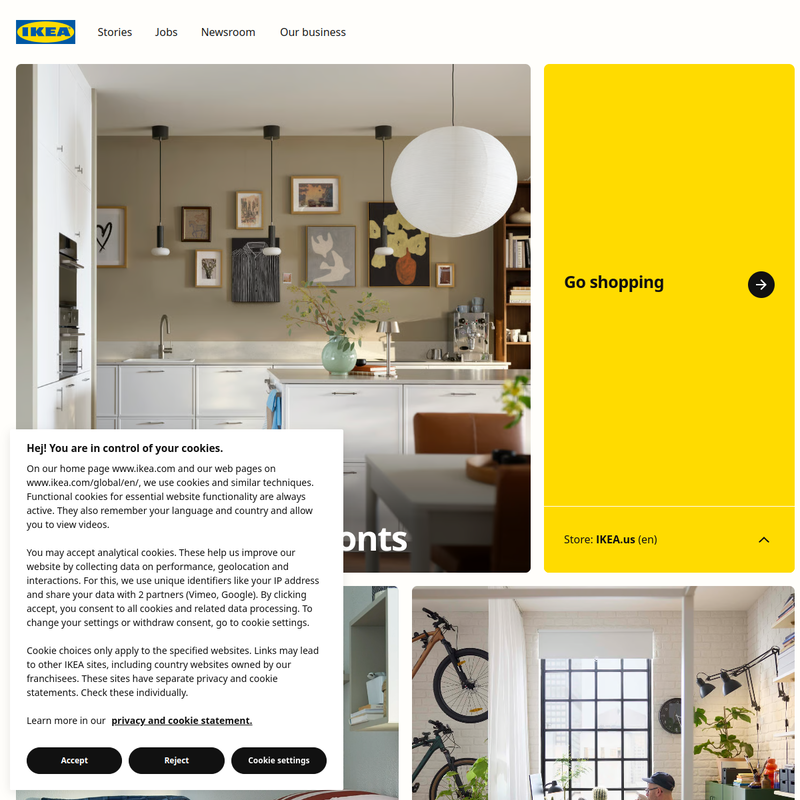 IKEA — hero + grid на homepage